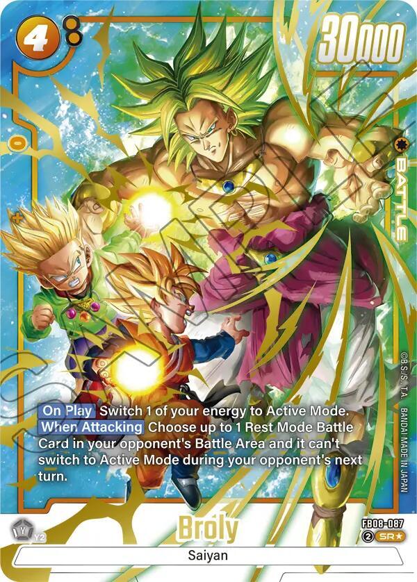 Broly (Alternate Art) FB08-087 card from Saiyan's Pride
