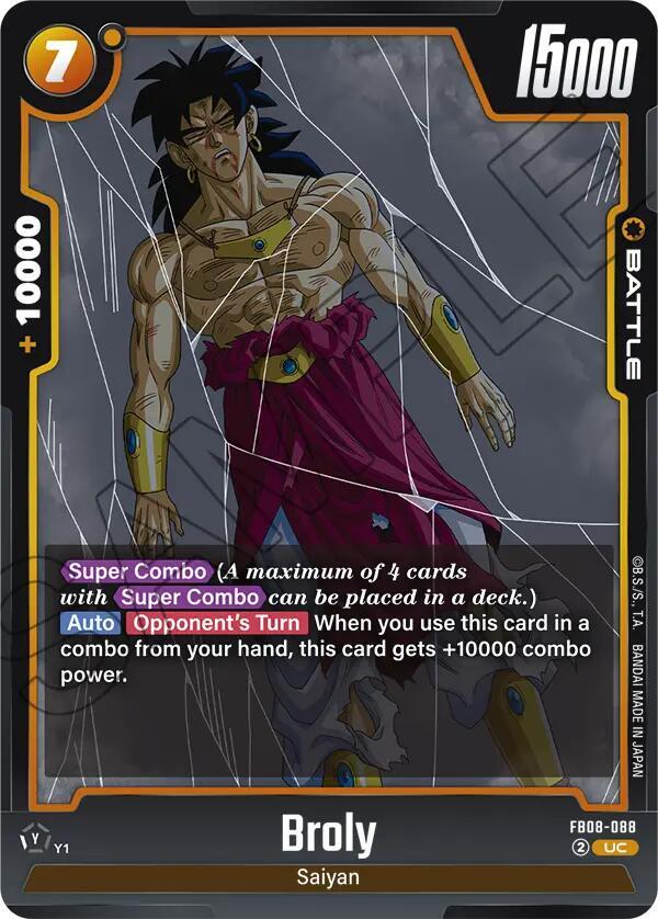 Broly FB08-088 card from Saiyan's Pride