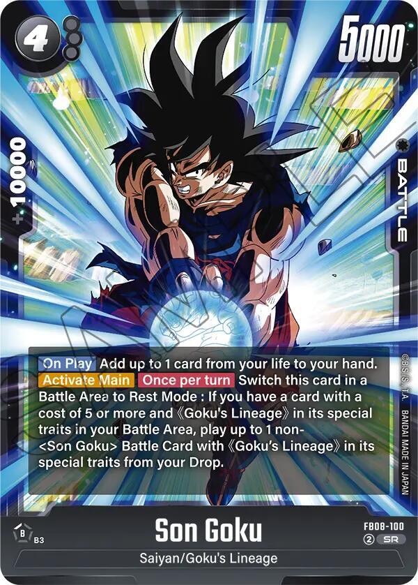 Son Goku FB08-100 card from Saiyan's Pride