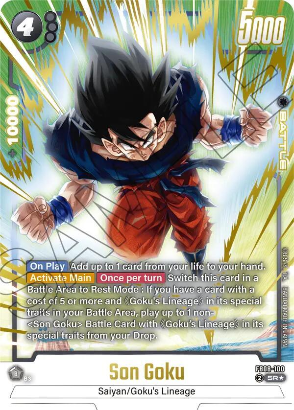 Son Goku (Alternate Art) FB08-100 card from Saiyan's Pride