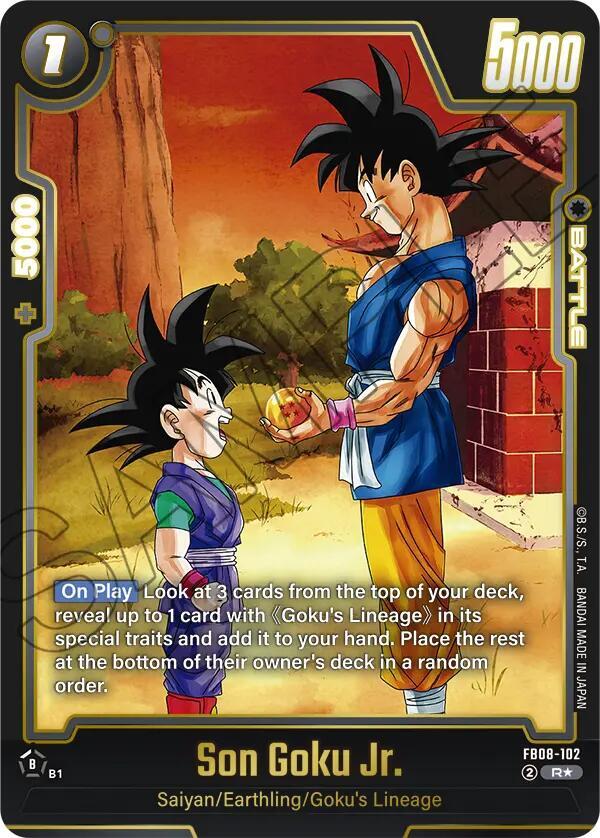 Son Goku Jr. (Alternate Art) FB08-102 card from Saiyan's Pride