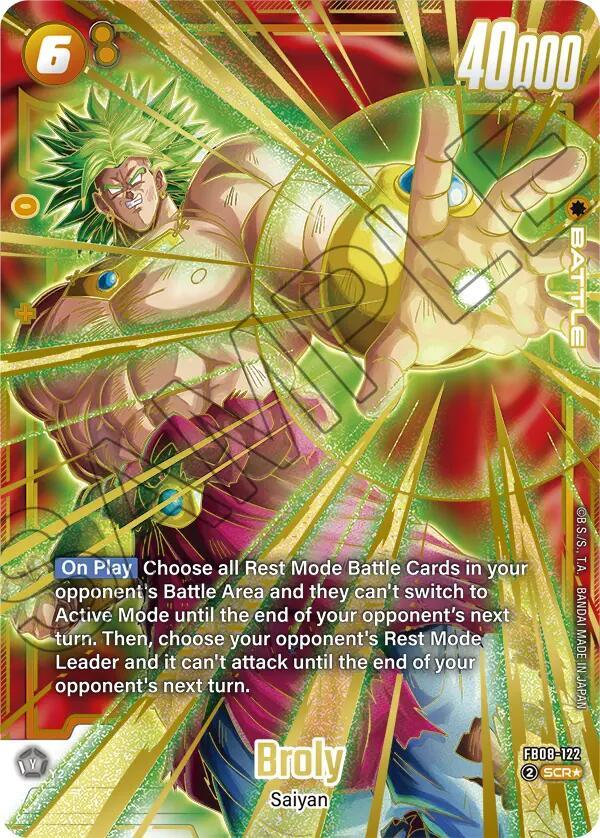 Broly (Alternate Art) FB08-122 card from Saiyan's Pride