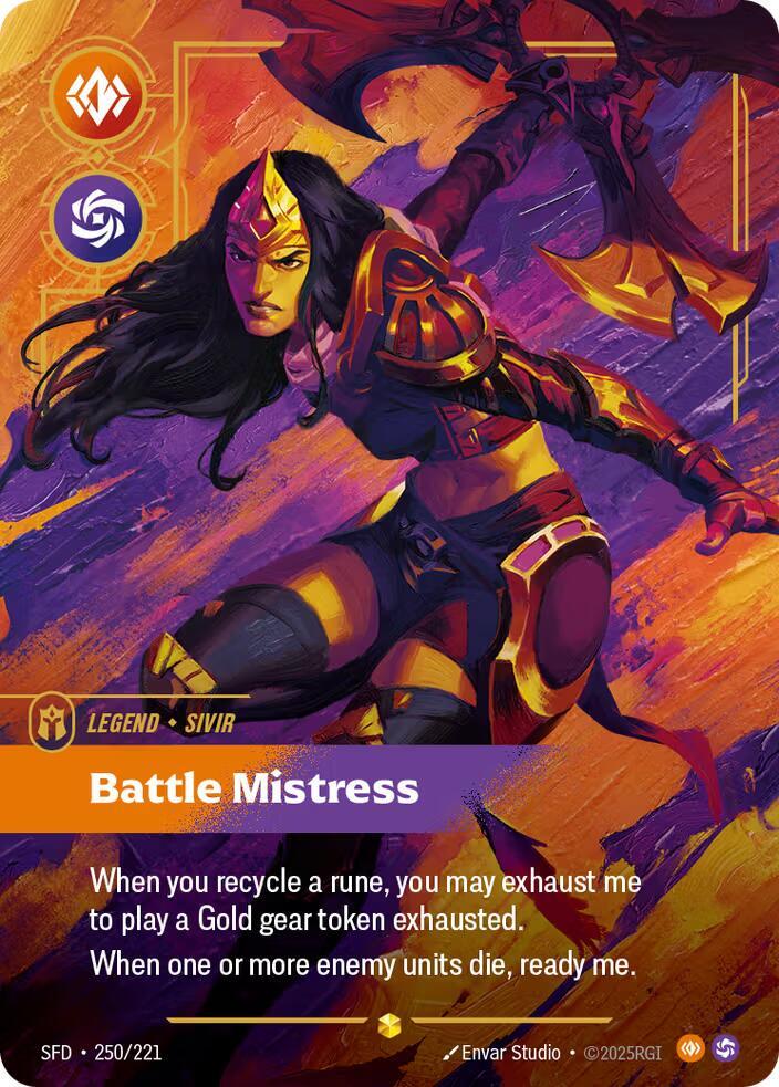 Sivir - Battle Mistress (Overnumbered) 250/221 card from Spiritforged