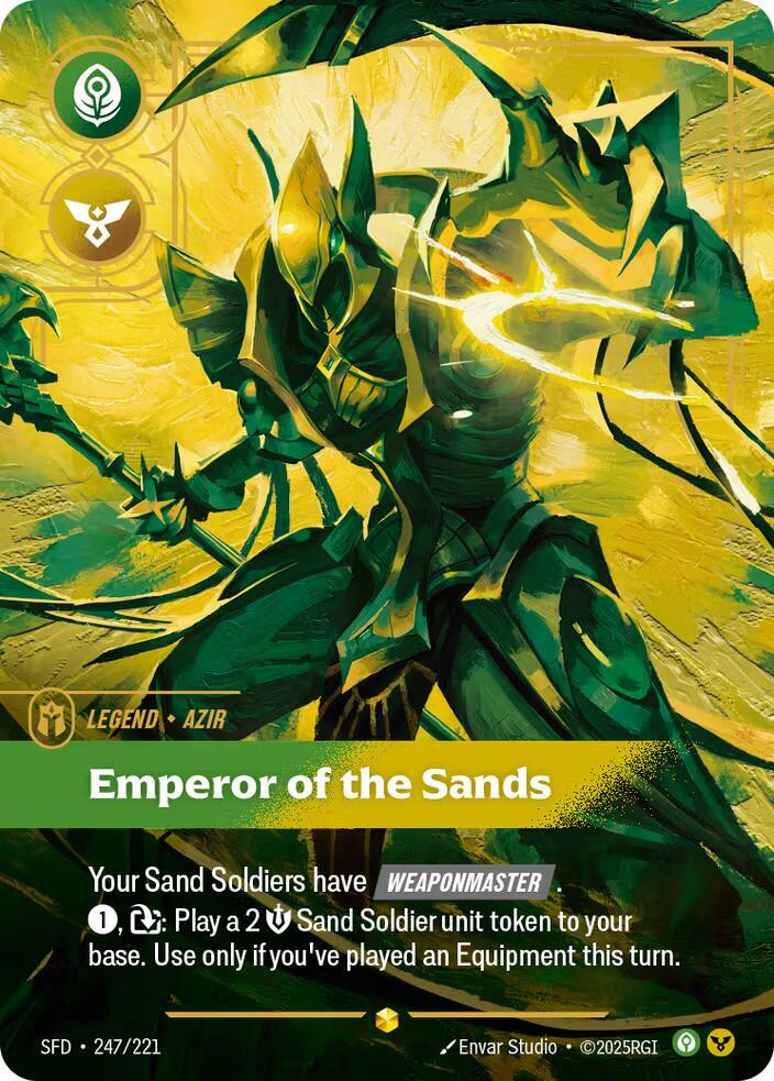 Azir - Emperor of the Sands (Overnumbered) 247/221 card from Spiritforged