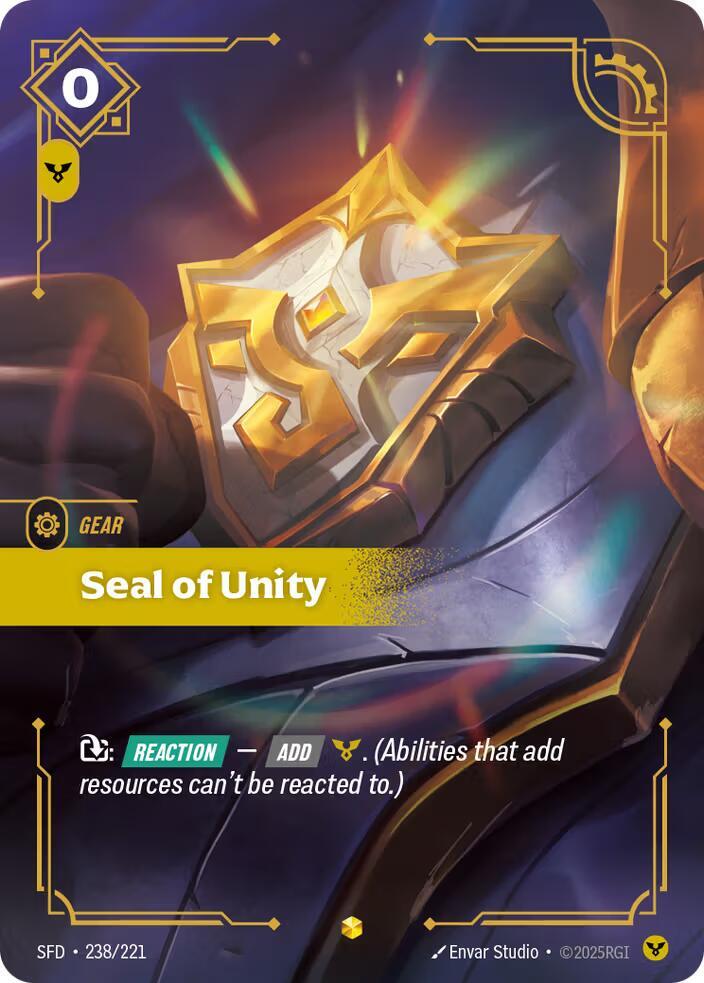 Seal of Unity (Overnumbered) 238/221 card from Spiritforged