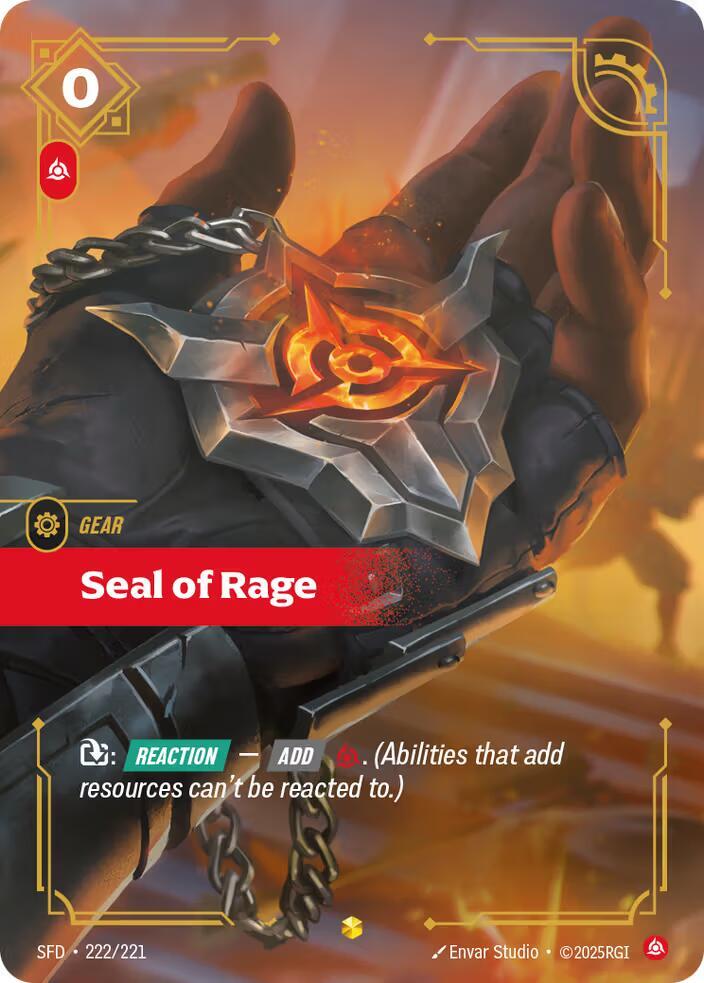 Seal of Rage (Overnumbered) 222/221 card from Spiritforged