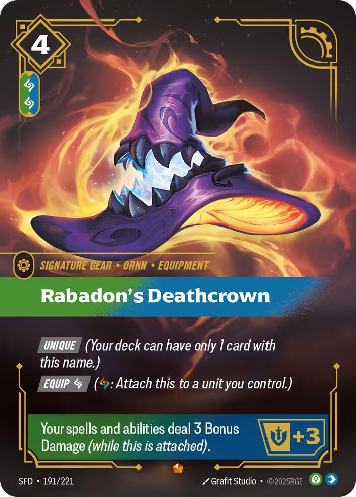 Rabadon's Deathcrown 191/221 card from Spiritforged