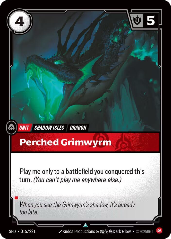 Perched Grimwyrm 015/221 card from Spiritforged