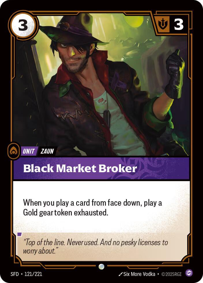 Black Market Broker 121/221 card from Spiritforged