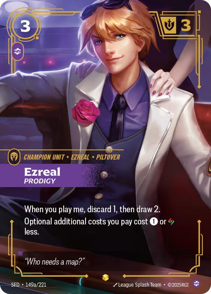 Ezreal - Prodigy (Alternate Art) 149a/221 card from Spiritforged