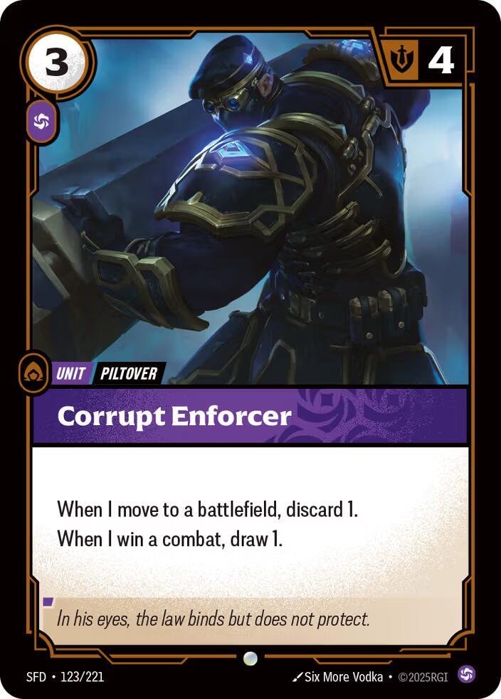 Corrupt Enforcer 123/221 card from Spiritforged