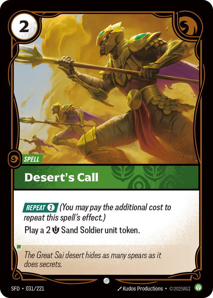 Desert's Call 031/221 card from Spiritforged