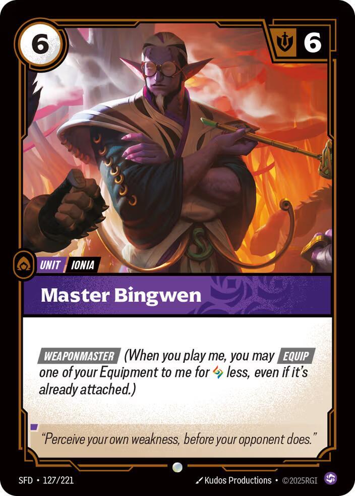 Master Bingwen 127/221 card from Spiritforged