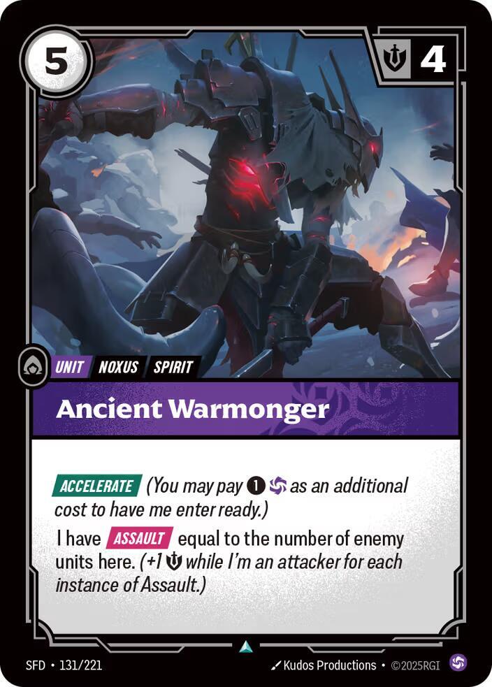 Ancient Warmonger 131/221 card from Spiritforged