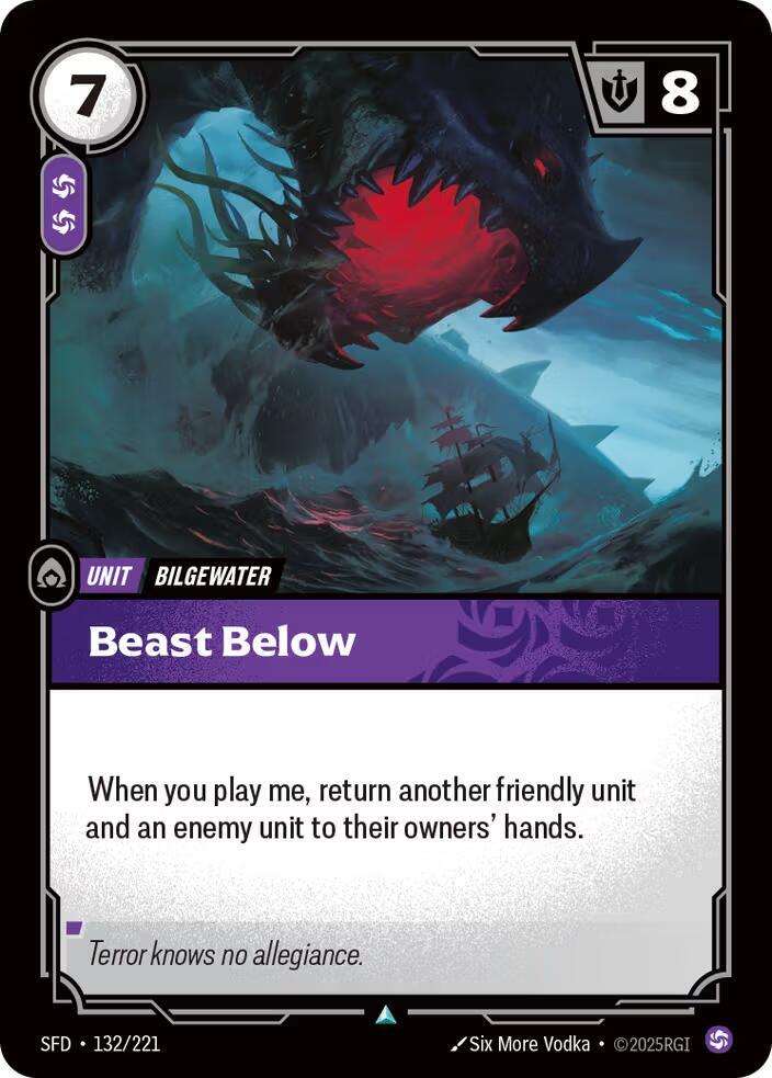Beast Below 132/221 card from Spiritforged