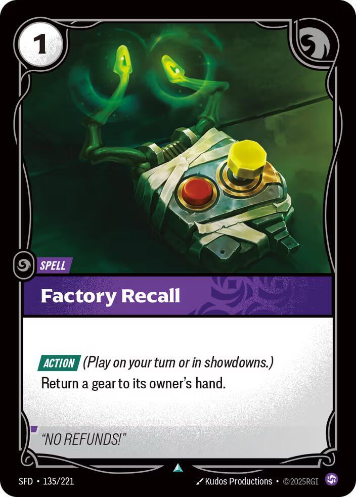 Factory Recall 135/221 card from Spiritforged