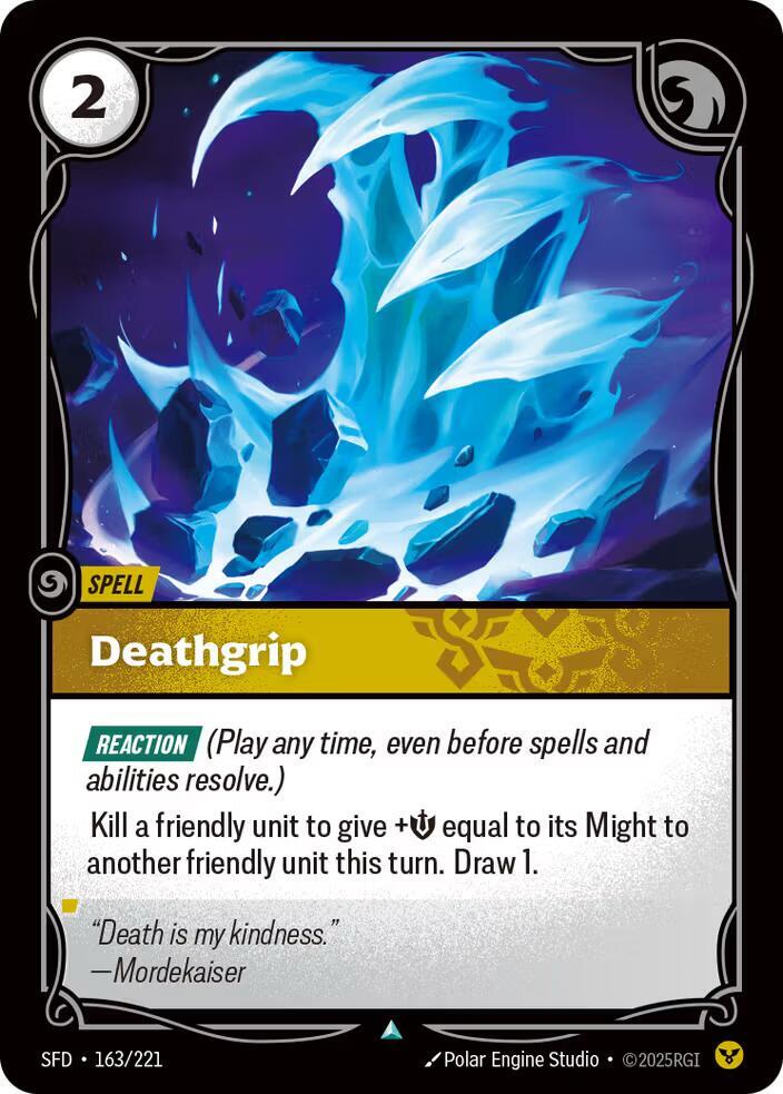 Deathgrip 163/221 card from Spiritforged