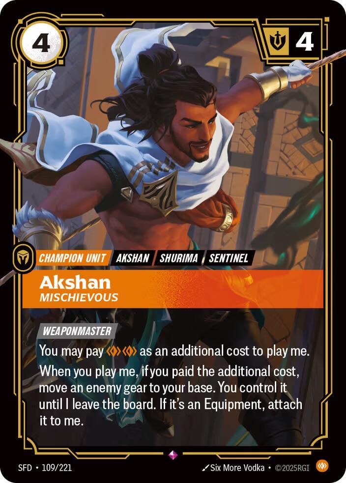 Akshan - Mischievous 109/221 card from Spiritforged