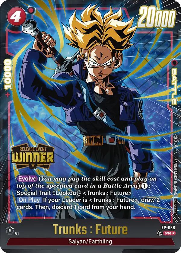 Trunks : Future (Release Event Winner) FP-068 card from Fusion World Promotion Cards and Packs
