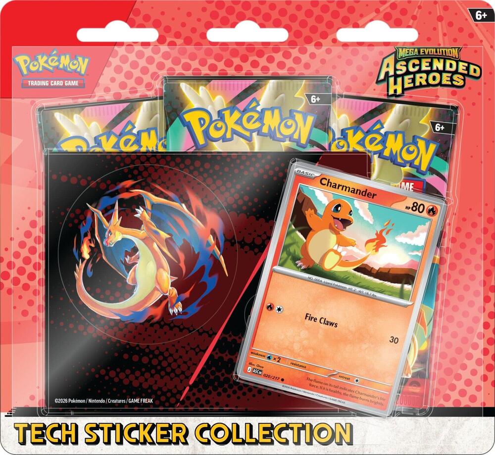 Mega Evolution: Ascended Heroes Tech Sticker Collection - Charmander card from ME: Ascended Heroes