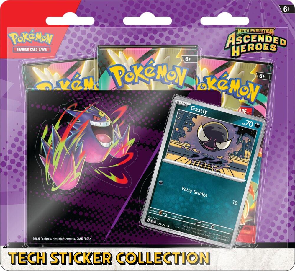 Mega Evolution: Ascended Heroes Tech Sticker Collection - Gastly card from ME: Ascended Heroes