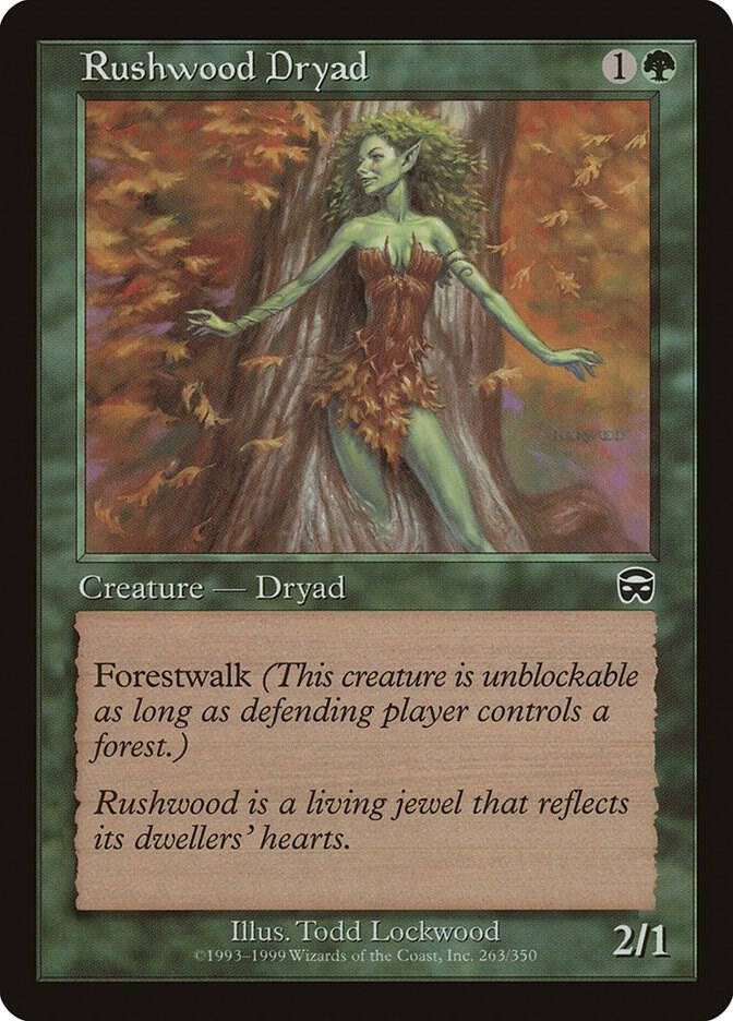 Rushwood Dryad 263 card from Mercadian Masques
