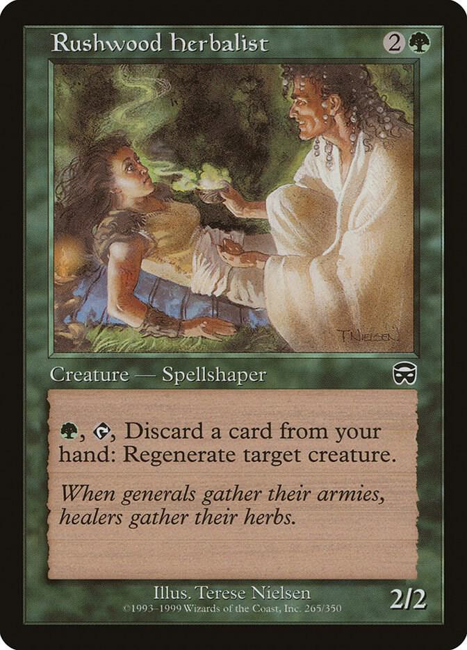 Rushwood Herbalist 265 card from Mercadian Masques