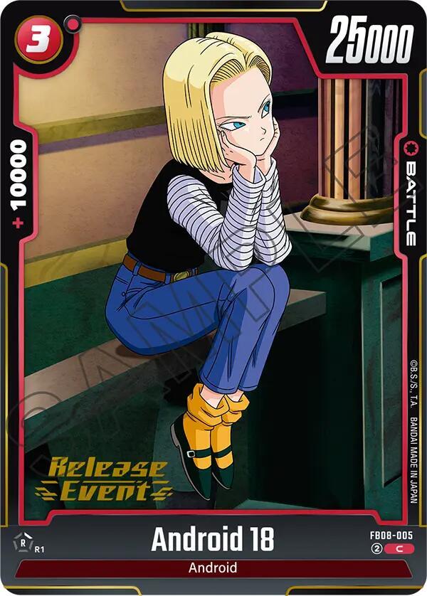 Android 18 FB08-005 card from Saiyan's Pride Release Event Cards