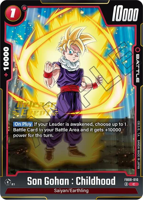 Son Gohan : Childhood FB08-010 card from Saiyan's Pride Release Event Cards