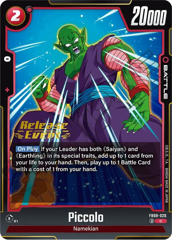 Piccolo FB08-020 card from Saiyan's Pride Release Event Cards