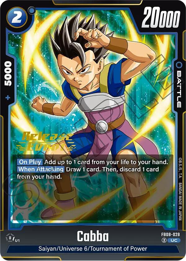 Cabba FB08-028 card from Saiyan's Pride Release Event Cards
