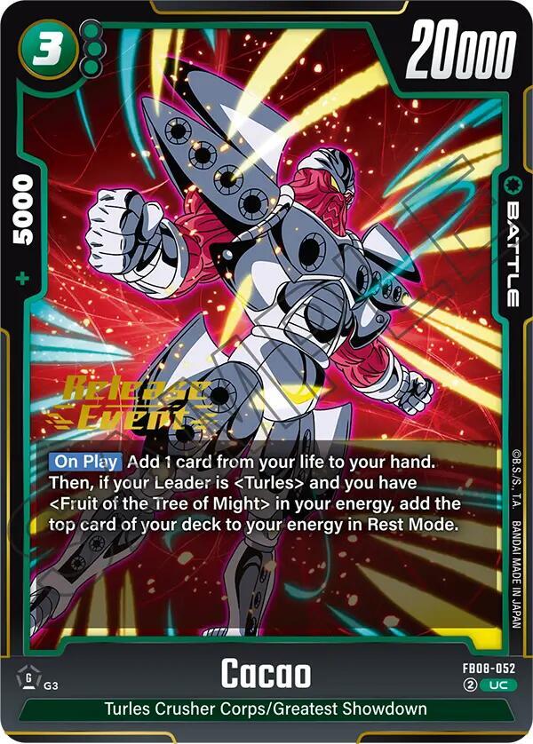 Cacao FB08-052 card from Saiyan's Pride Release Event Cards