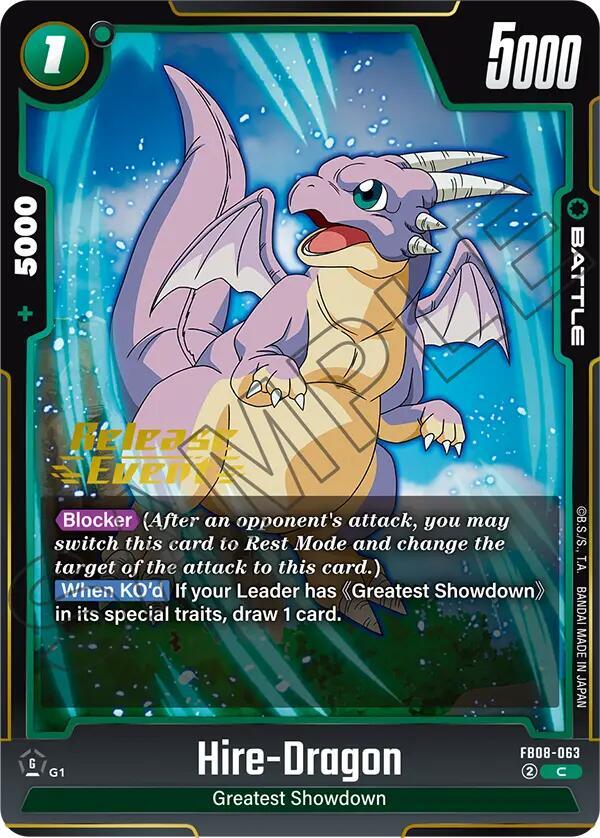 Hire-Dragon FB08-063 card from Saiyan's Pride Release Event Cards