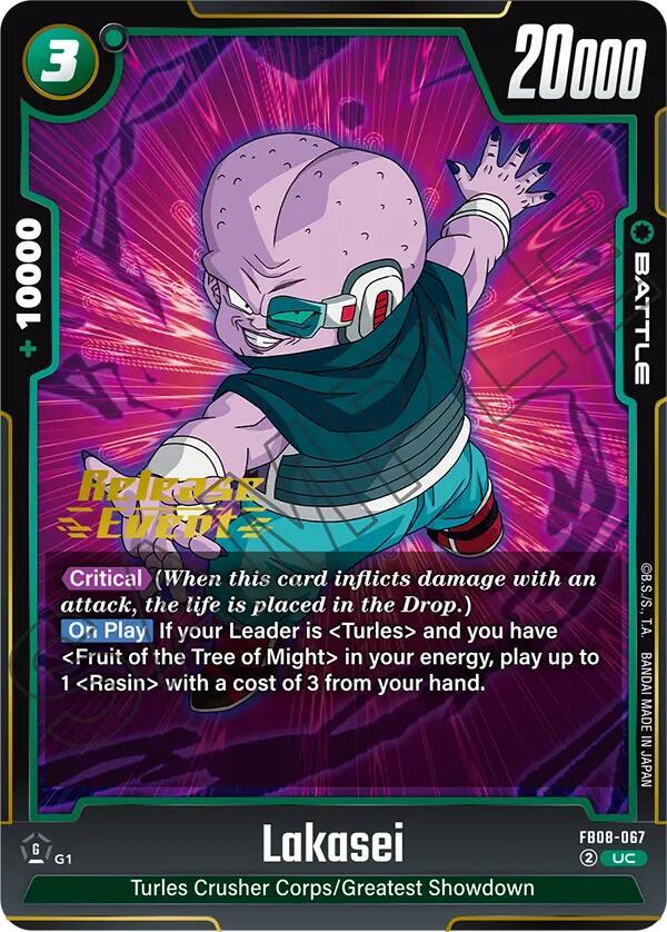 Lakasei FB08-067 card from Saiyan's Pride Release Event Cards