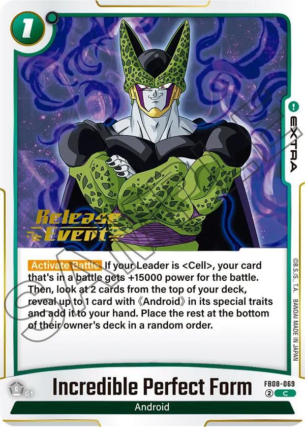 Incredible Perfect Form FB08-069 card from Saiyan's Pride Release Event Cards