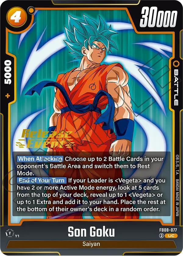 Son Goku FB08-077 card from Saiyan's Pride Release Event Cards