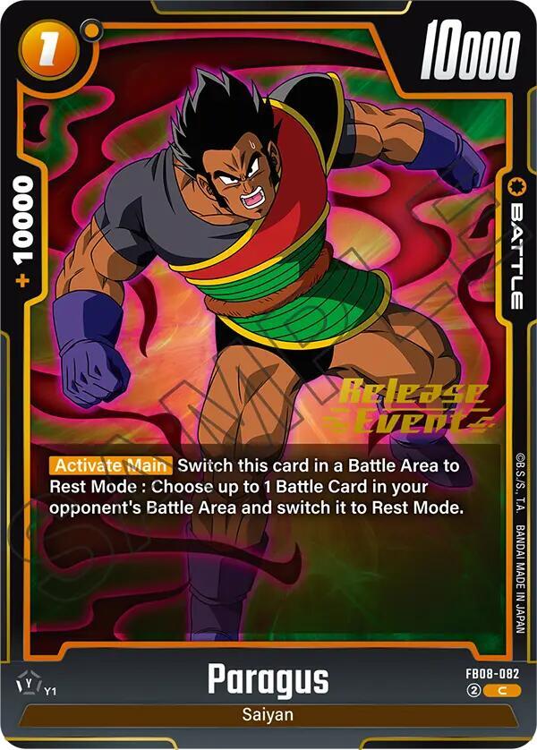 Paragus FB08-082 card from Saiyan's Pride Release Event Cards