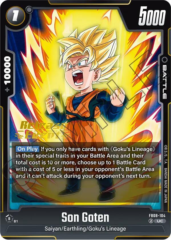 Son Goten FB08-104 card from Saiyan's Pride Release Event Cards