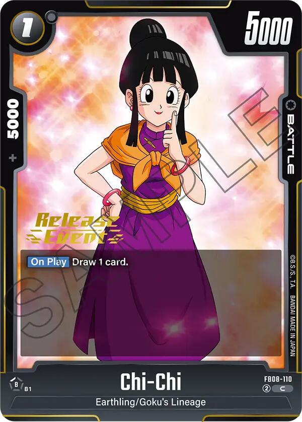Chi-Chi FB08-110 card from Saiyan's Pride Release Event Cards