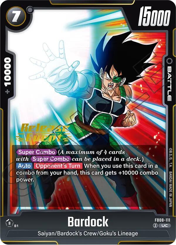 Bardock FB08-111 card from Saiyan's Pride Release Event Cards