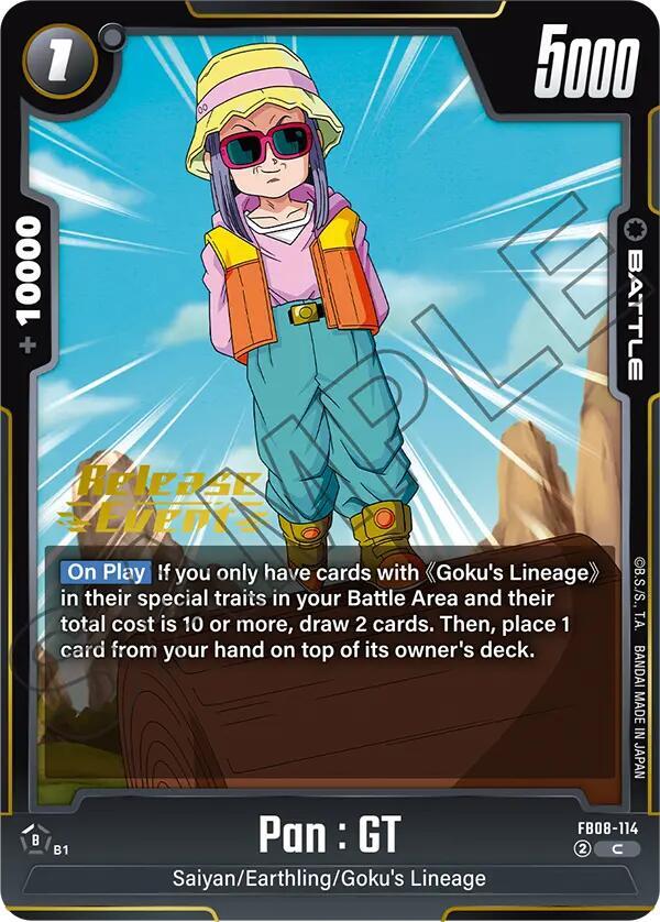 Pan : GT FB08-114 card from Saiyan's Pride Release Event Cards