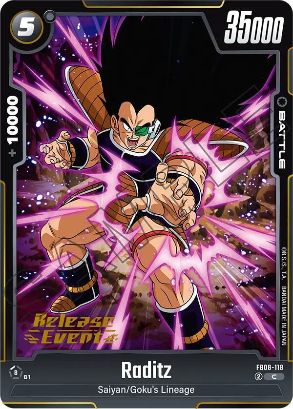 Raditz FB08-118 card from Saiyan's Pride Release Event Cards