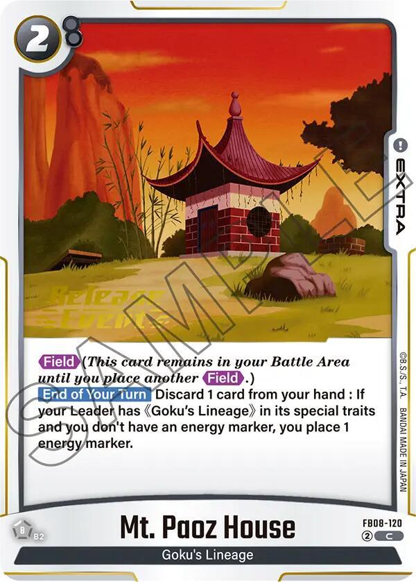 Mt. Paoz House FB08-120 card from Saiyan's Pride Release Event Cards