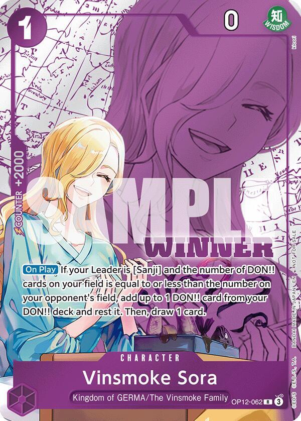 Vinsmoke Sora (Winner Pack 2026 Vol. 1) OP12-062 card from One Piece Promotion Cards