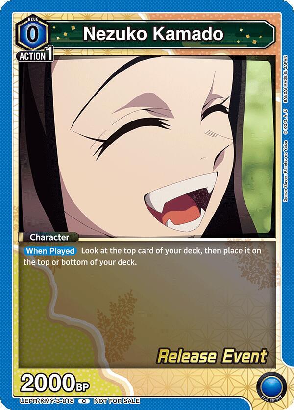 Nezuko Kamado UEPR/KMY-3-018 card from UEX05BT: Demon Slayer: Kimetsu no Yaiba Vol.2 Release Event Cards