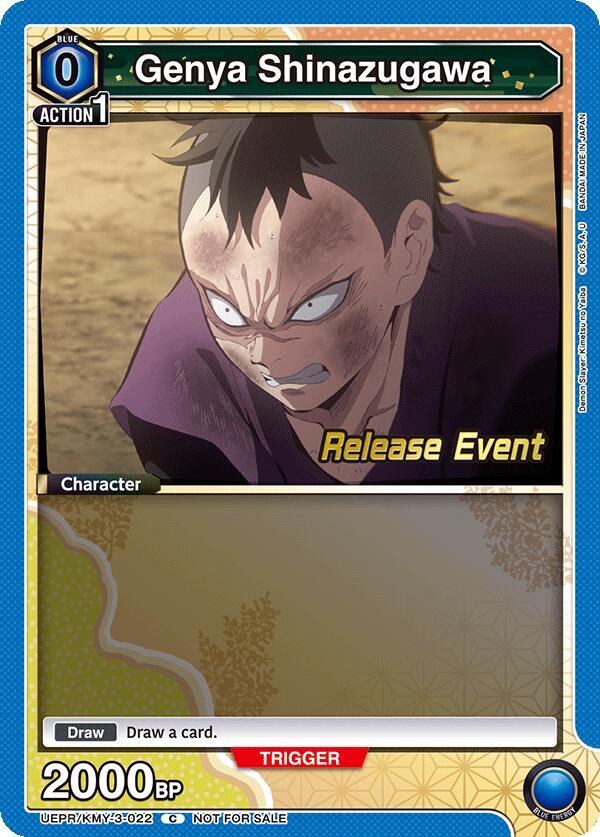 Genya Shinazugawa UEPR/KMY-3-022 card from UEX05BT: Demon Slayer: Kimetsu no Yaiba Vol.2 Release Event Cards