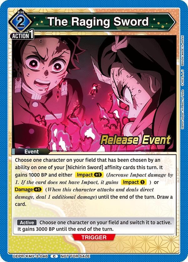 The Raging Sword UEPR/KMY-3-046 card from UEX05BT: Demon Slayer: Kimetsu no Yaiba Vol.2 Release Event Cards