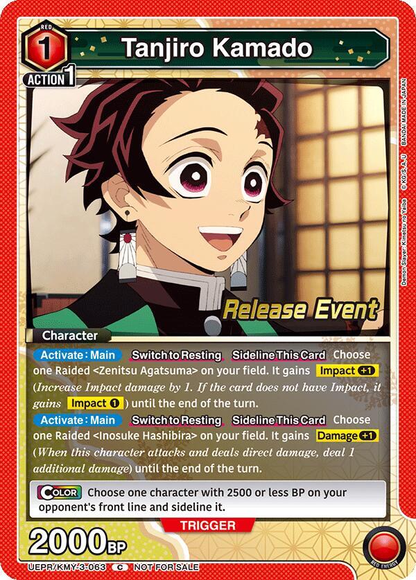 Tanjiro Kamado UEPR/KMY-3-063 card from UEX05BT: Demon Slayer: Kimetsu no Yaiba Vol.2 Release Event Cards