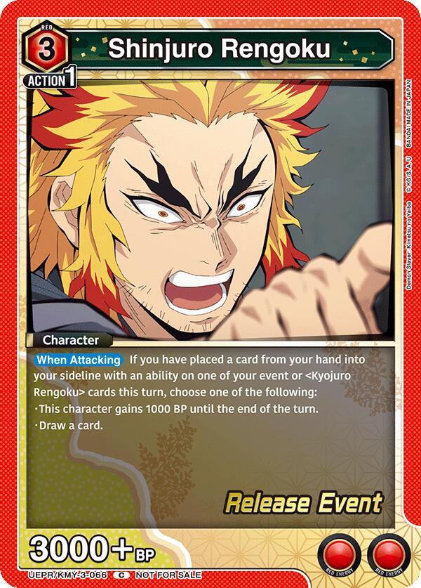 Shinjuro Rengoku UEPR/KMY-3-066 card from UEX05BT: Demon Slayer: Kimetsu no Yaiba Vol.2 Release Event Cards