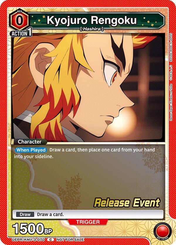 Kyojuro Rengoku UEPR/KMY-3-070 card from UEX05BT: Demon Slayer: Kimetsu no Yaiba Vol.2 Release Event Cards